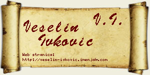 Veselin Ivković vizit kartica
